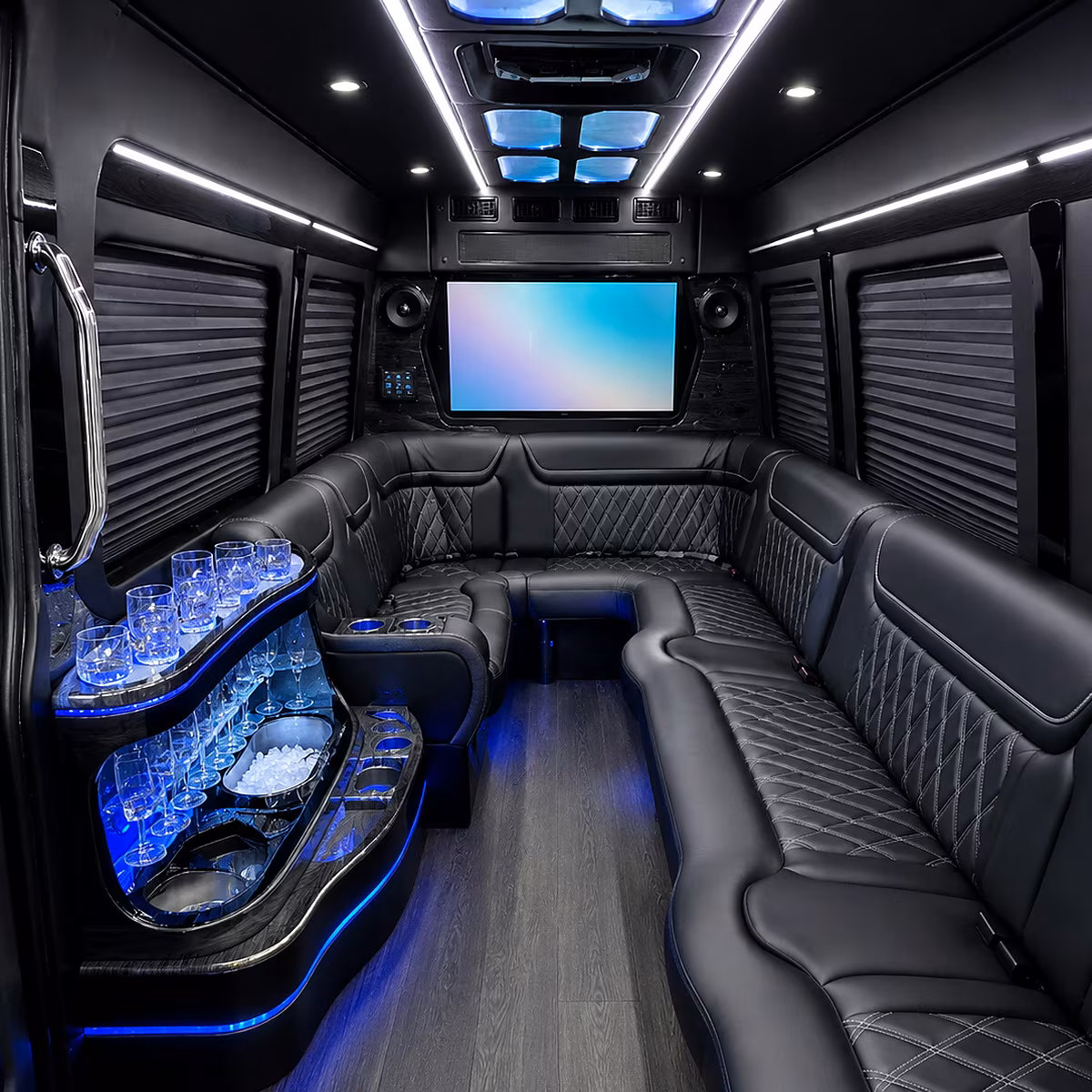 Lubbock Private Event Transportation party bus interior
