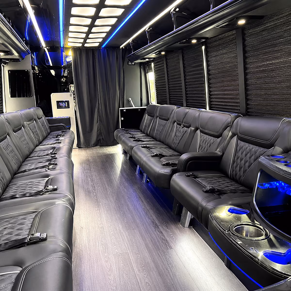 Lubbock Prom & Homecoming Transportation party bus interior