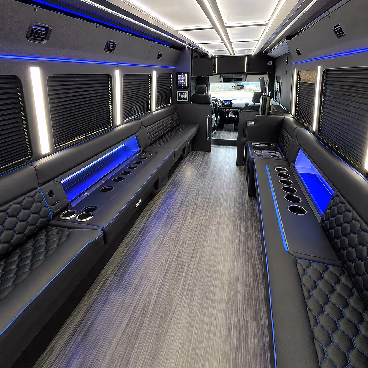 Lubbock Sporting Event Transportation party bus interior