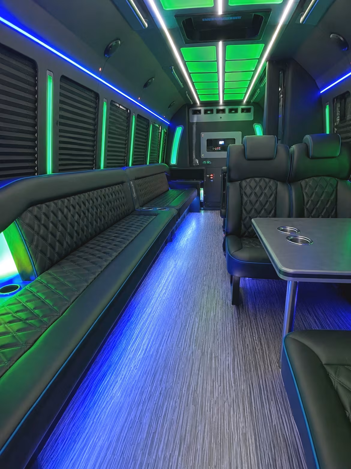 Lubbock Sporting Event Transportation party bus interior