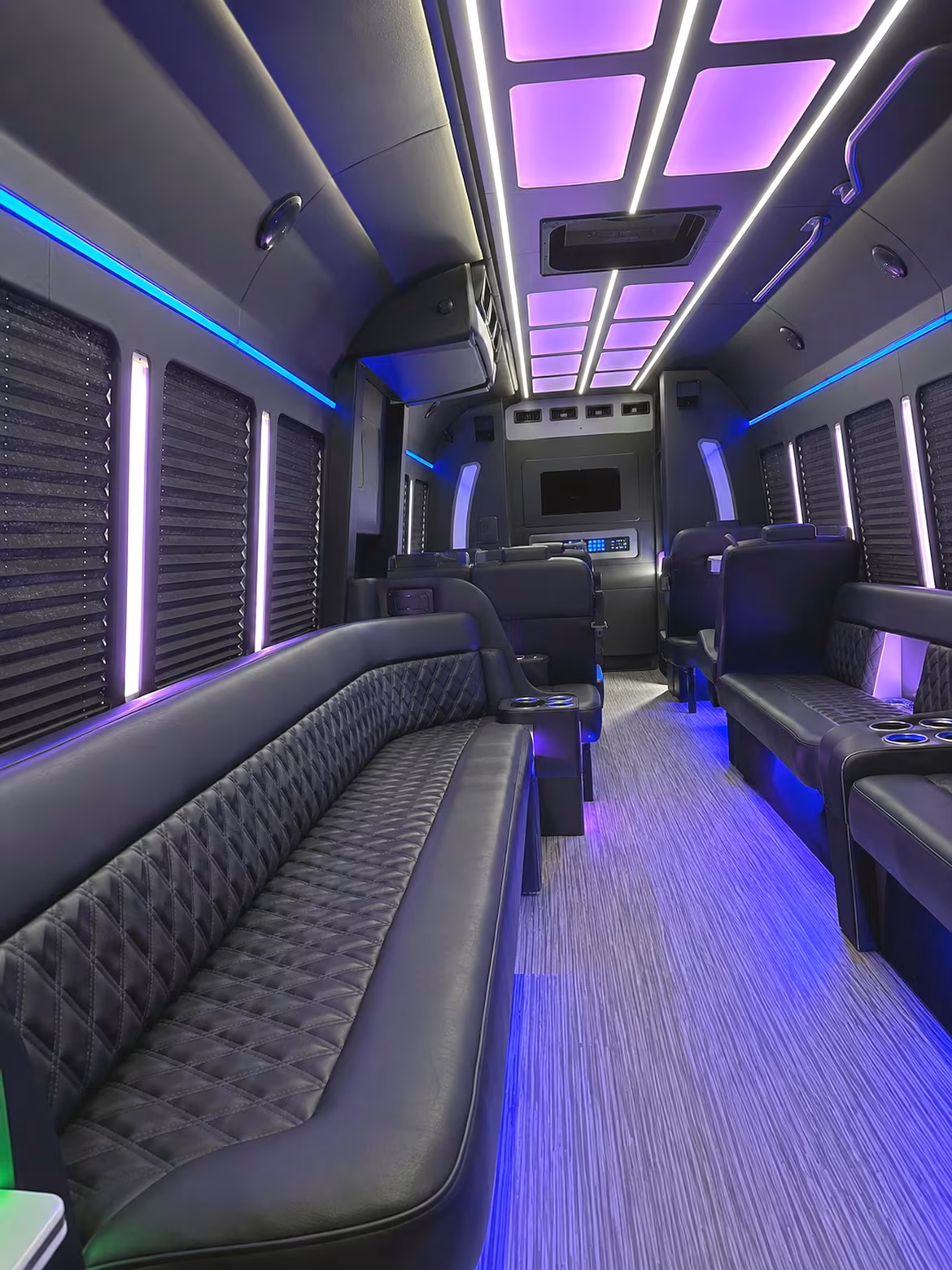 Lubbock Wedding Transportation party bus interior