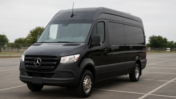 Exterior of Charter Bus Company Abilene's 14 Passenger Sprinter Limousine in Abilene