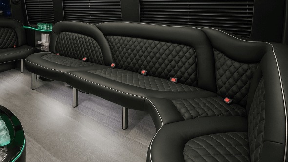 Interior of Charter Bus Company San Angelo's 15 Passenger Party Bus in San Angelo