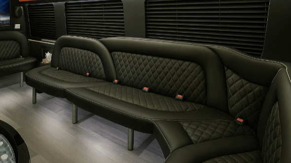 Interior of Charter Bus Company Odessa's 18 Passenger Party Bus in Odessa