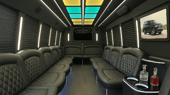 Interior of Charter Bus Company Abilene's 20 Passenger Party Bus in Abilene