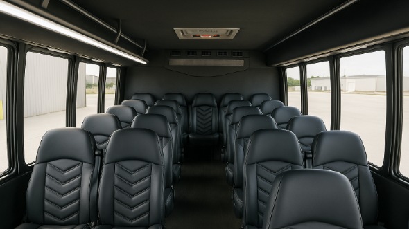 Interior of Charter Bus Company Lubbock's 25 Passenger Mini Bus in Lubbock