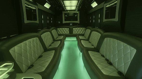 Interior of Charter Bus Company Abilene's 25 Passenger Party Bus in Abilene