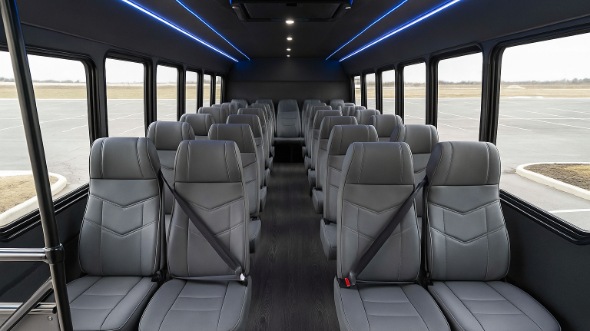 Interior of Charter Bus Company Lubbock's 28 Passenger Minibus in Lubbock