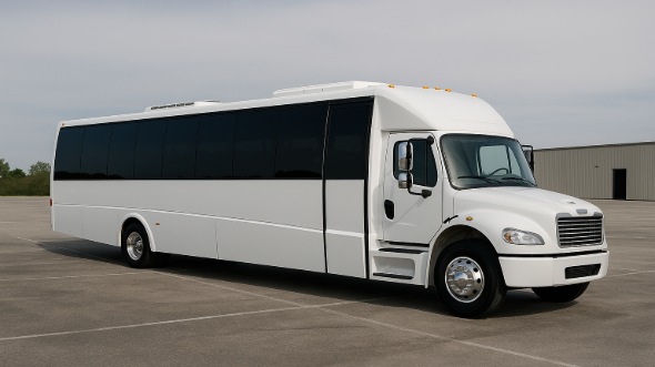 Exterior of Charter Bus Company Lubbock's 28 Passenger Minibus in Lubbock