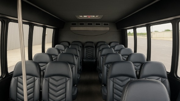 Interior of Charter Bus Company Lubbock's 30 Passenger Minibus in Lubbock
