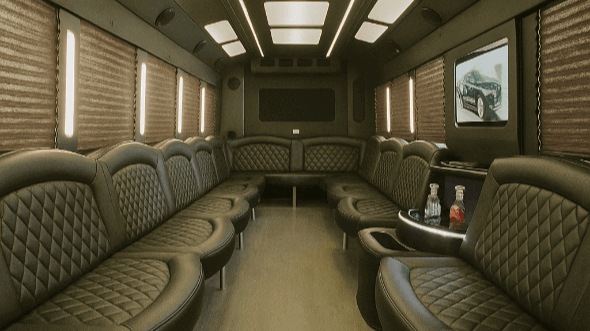 Interior of Charter Bus Company Abilene's 30 Passenger Party Bus in Abilene
