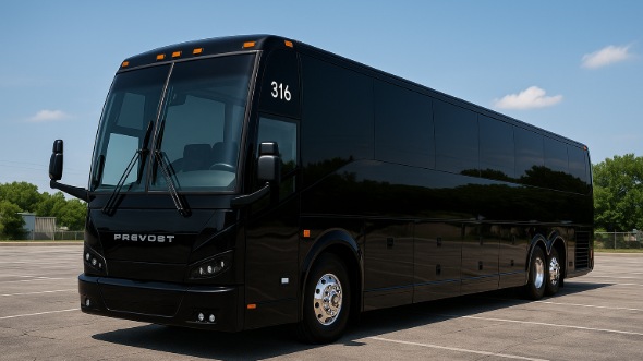 Exterior of Charter Bus Company Irving's 40 Passenger Party Bus in Irving