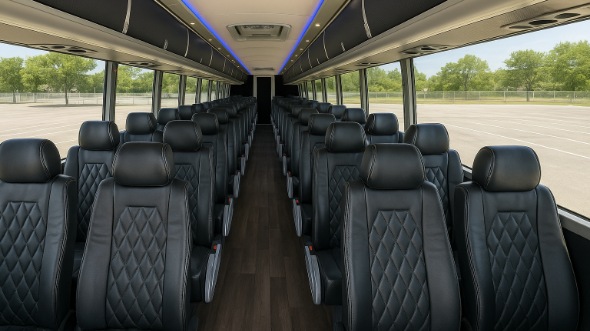 Interior of Charter Bus Company Lubbock's 44 Passenger Charter Bus in Lubbock