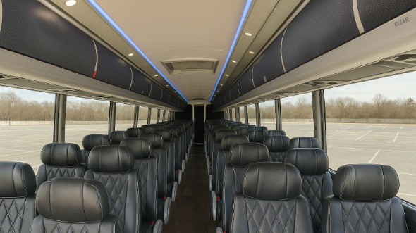 Interior of Charter Bus Company Lubbock's 47 Passenger Charter Bus in Lubbock