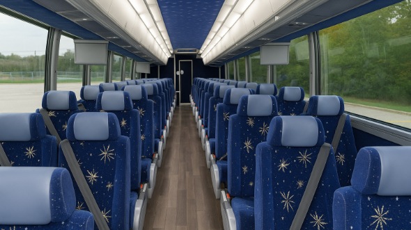 Interior of Charter Bus Company Lubbock's 48 Passenger Charter Bus in Lubbock
