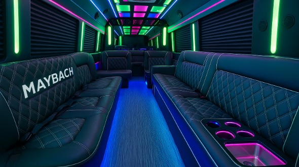 Interior of Charter Bus Company Midland's 50 Passenger Party Bus in Midland