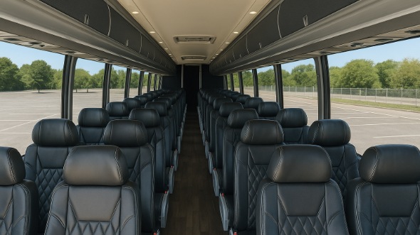 Interior of Charter Bus Company Lubbock's 51 Passenger Charter Bus in Lubbock