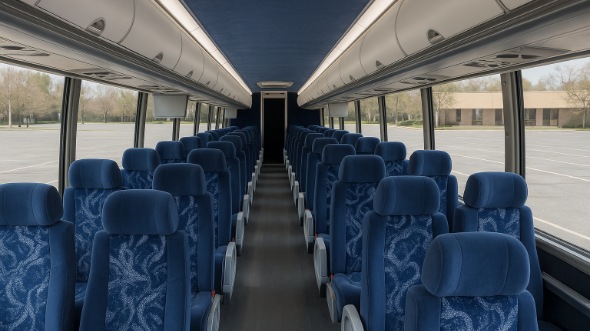 Interior of Charter Bus Company Lubbock's 54 Passenger Charter Bus in Lubbock