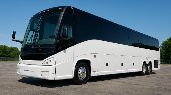 Exterior of Charter Bus Company Lubbock's 55 Passenger Charter Bus in Lubbock