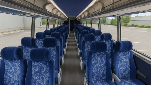 Interior of Charter Bus Company Lubbock's 56 Passenger Charter Bus in Lubbock