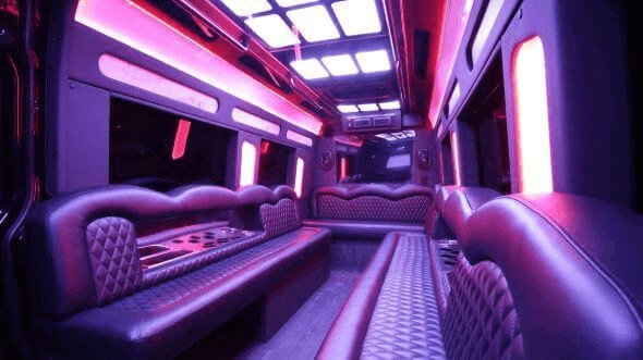 lubbock 15 passenger party bus inside